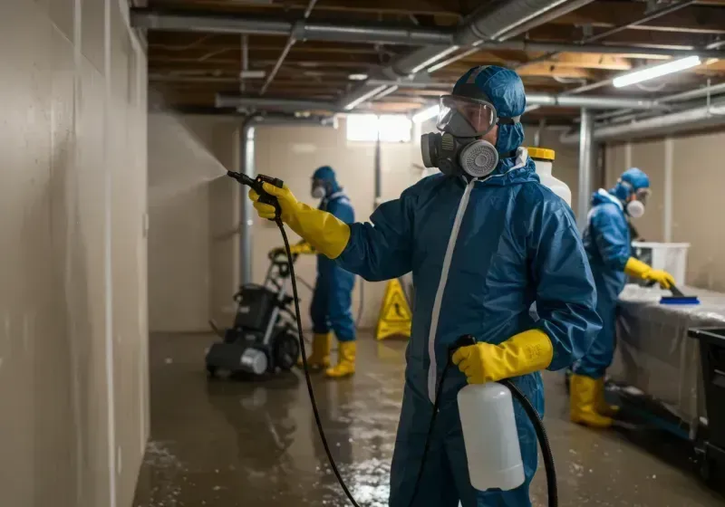 Basement Sanitization and Antimicrobial Treatment process in Fayetteville, WV