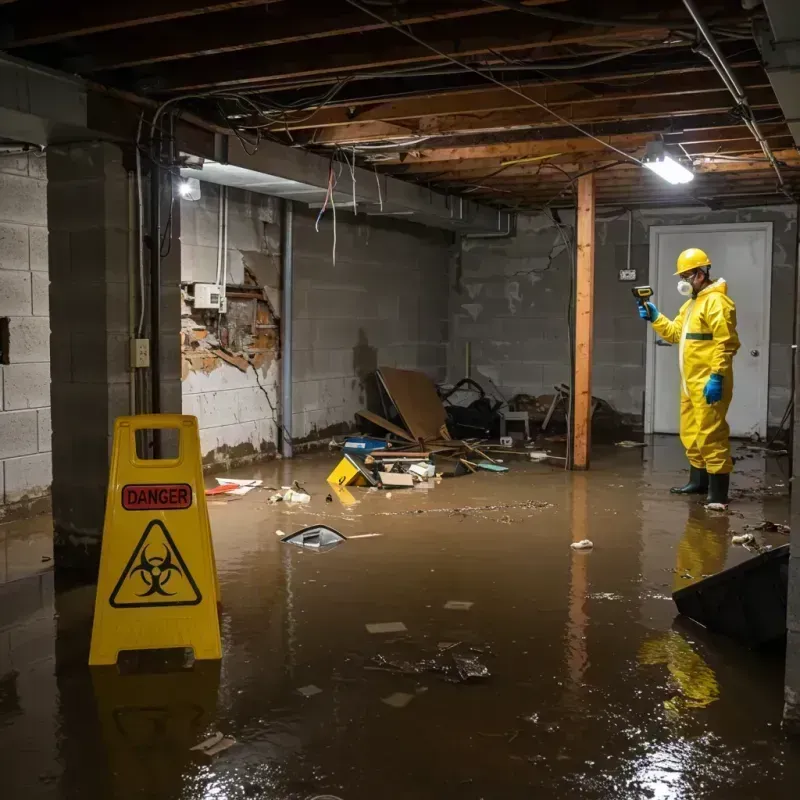 Flooded Basement Electrical Hazard in Fayetteville, WV Property