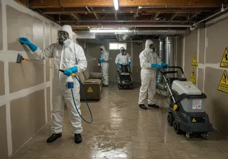 Basement Moisture Removal and Structural Drying process in Fayetteville, WV